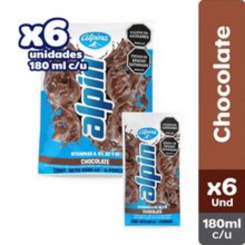 Imagen de Leche ALPINA saborizada alpin chocolate 6 unds x180 ml c/u