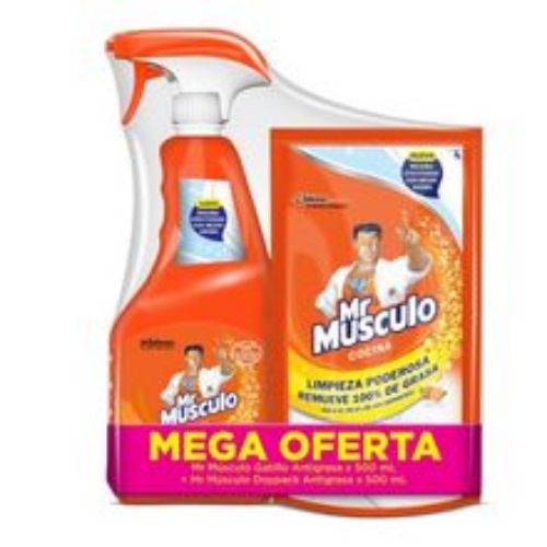 Imagen de Limpiador MR MÚSCULO gatillo antigraso x500 ml + MR MÚSCULO x500 ml