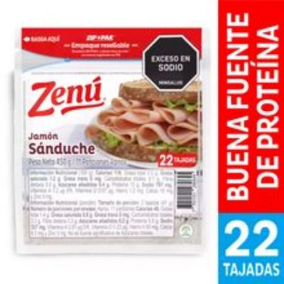 Imagen de Jamón ZENÚ sanduche x450 g