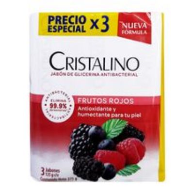 Imagen de Jabón CRISTALINO frutos rojos 3 unds x125 g c/u