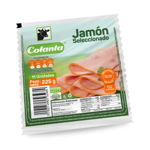 Imagen de Jamon De Sanduche Tajado Colanta ( 225 Gr )