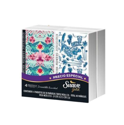 Imagen de Pañuelos faciales SUAVE paquete x4und (40  und)