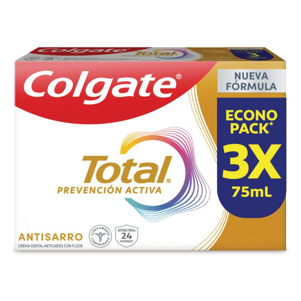 Imagen de Crema dental COLGATE total anti sarro prevención x3und (225  ml)