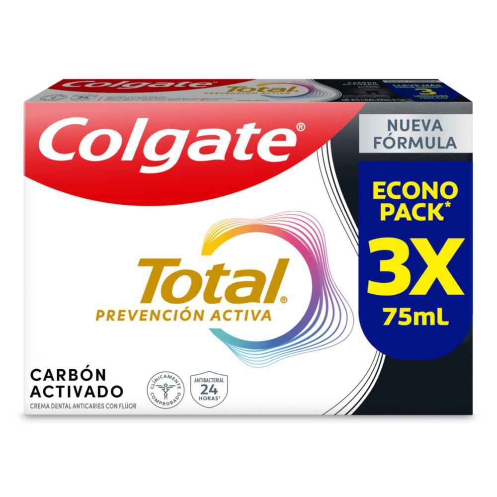Imagen de Crema dental COLGATE total carbón prevención activax3und (225  ml)