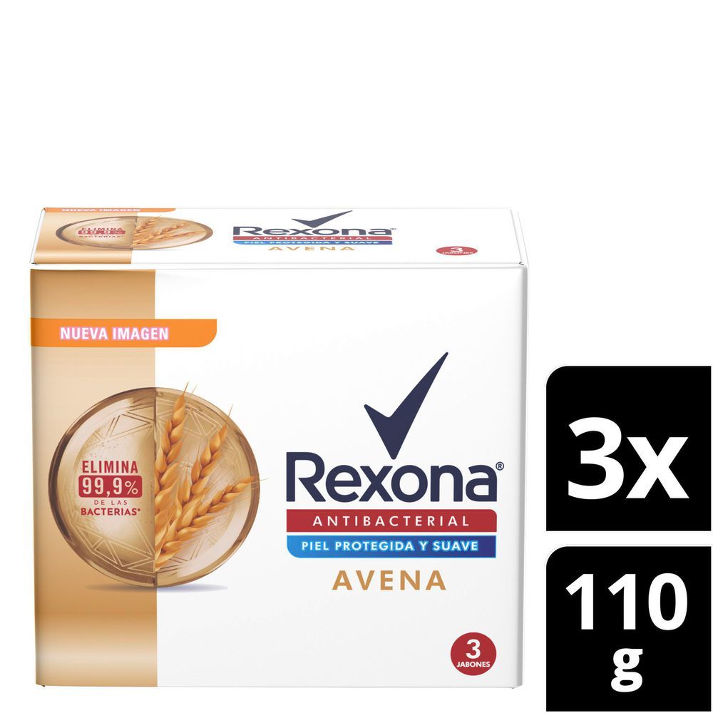 Imagen de Jabón de tocador REXONA antibacterial avena (330  gr)