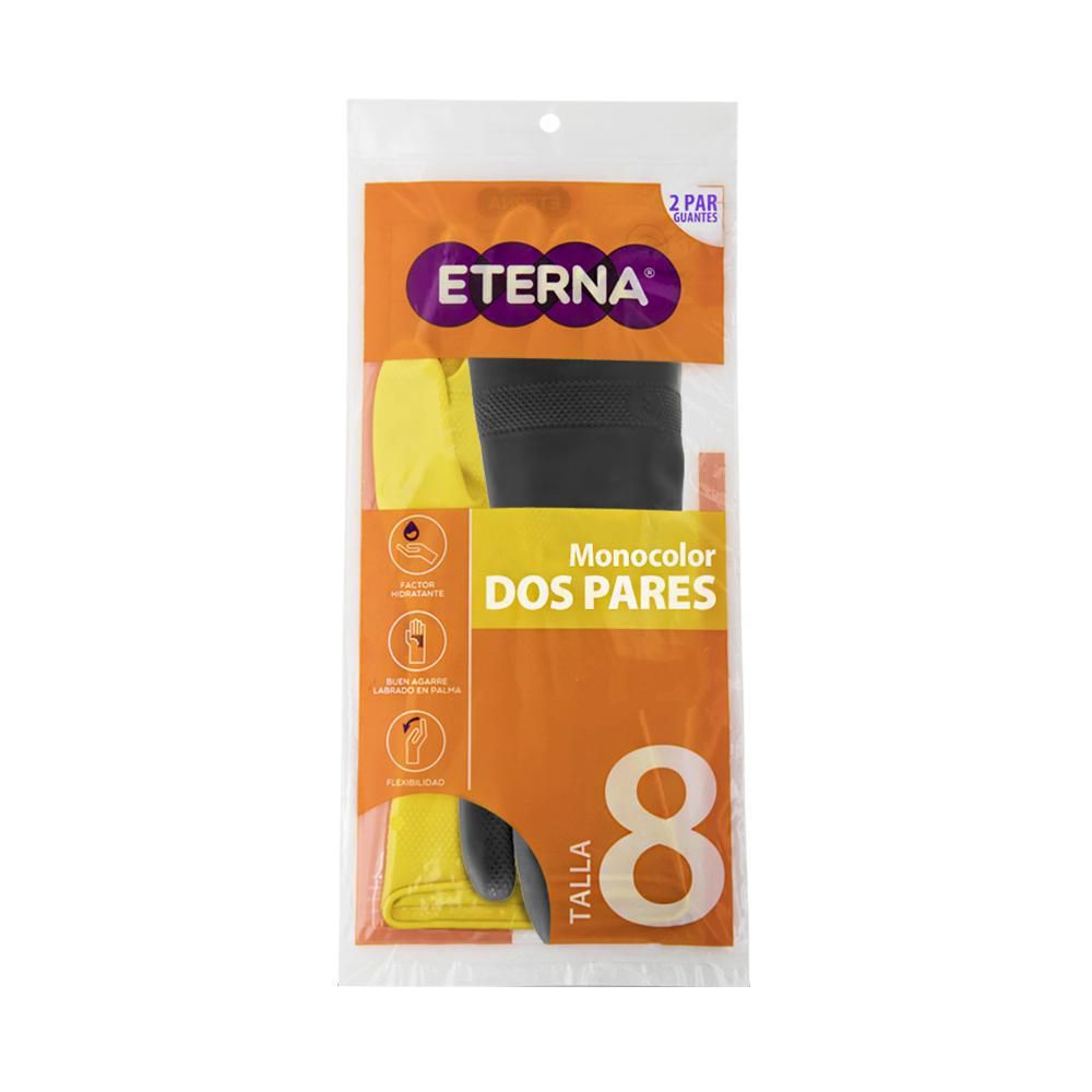 Imagen de Guante ETERNA negro + amarillo talla 8 (2  und)