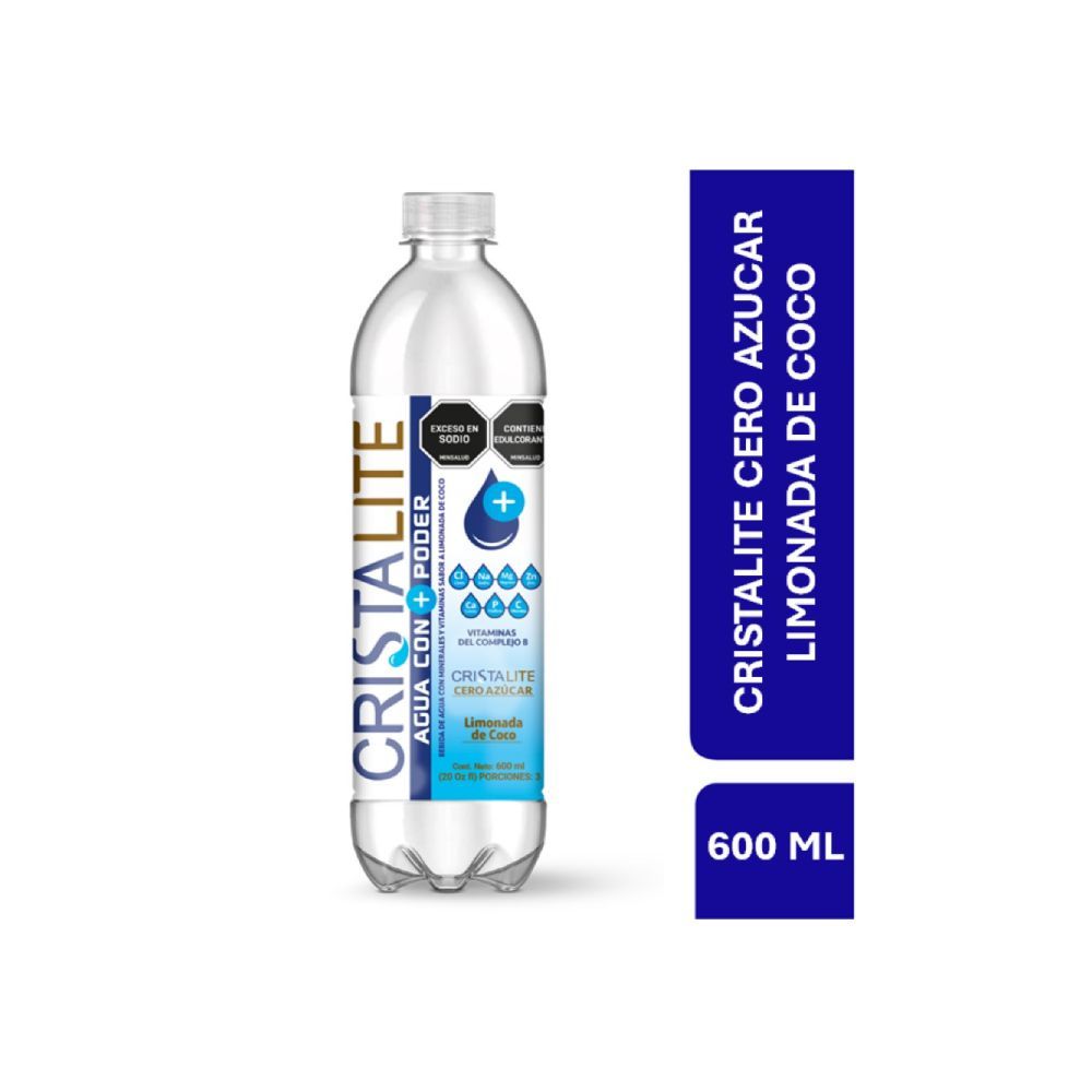 Imagen de Agua CRISTAL lite limonada de coco cero azúcar (600  ml)