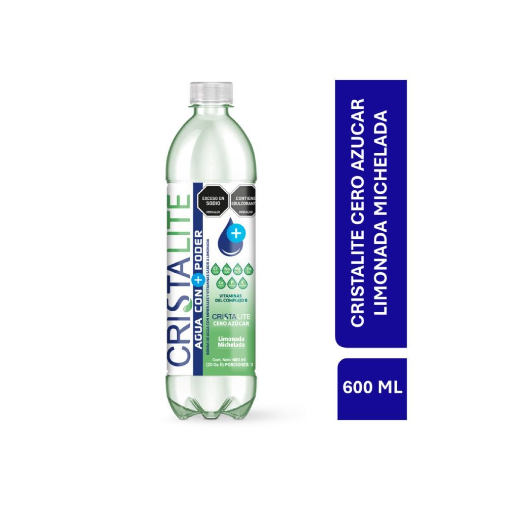 Imagen de Agua CRISTAL lite limonada michelada cero azúcar (600  ml)