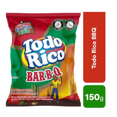 Imagen de PASABOCAS TODO RICO PASABOCAS BBQ (150  gr)
