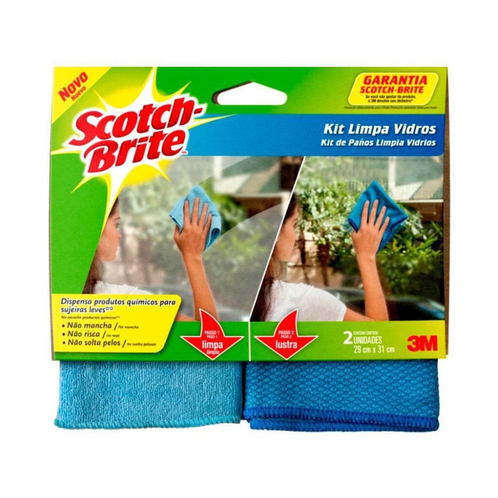 Imagen de Paños SCOTCH BRITE kit limpia vidrios (2  und)