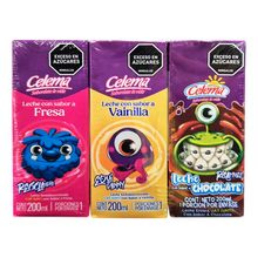 Imagen de Leche CELEMA saborizada surtida 6 unds x200 ml c/u