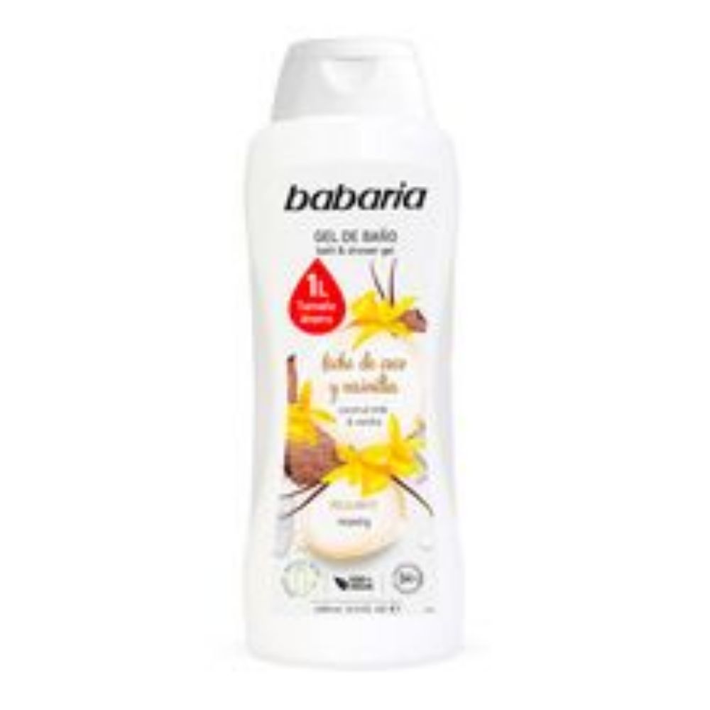 Imagen de Gel baño BABARIA coco vainilla X1000 ml