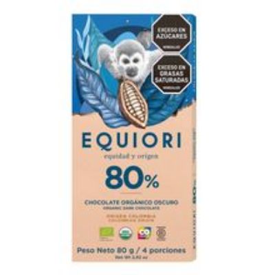 Imagen de Chocolatina EQUIORI orgánica al 80% x80 g
