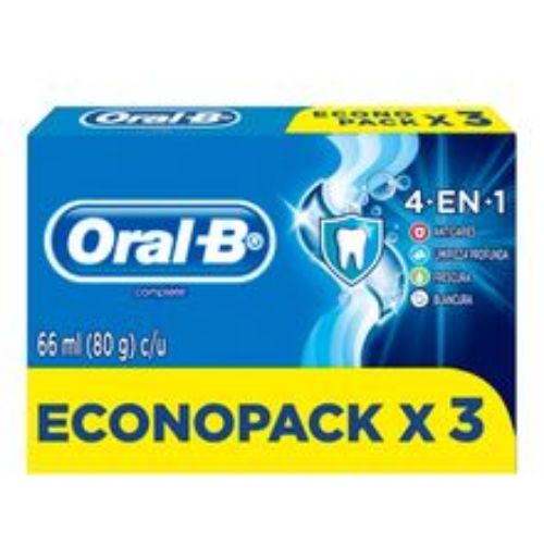Imagen de Crema dental ORAL B complete 4 en 1 precio especial 3 unds x66 ml c/u