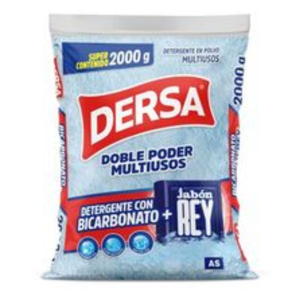 Imagen de Detergente DERSA polvo con bicarbonato + Jabón REY x2000 g