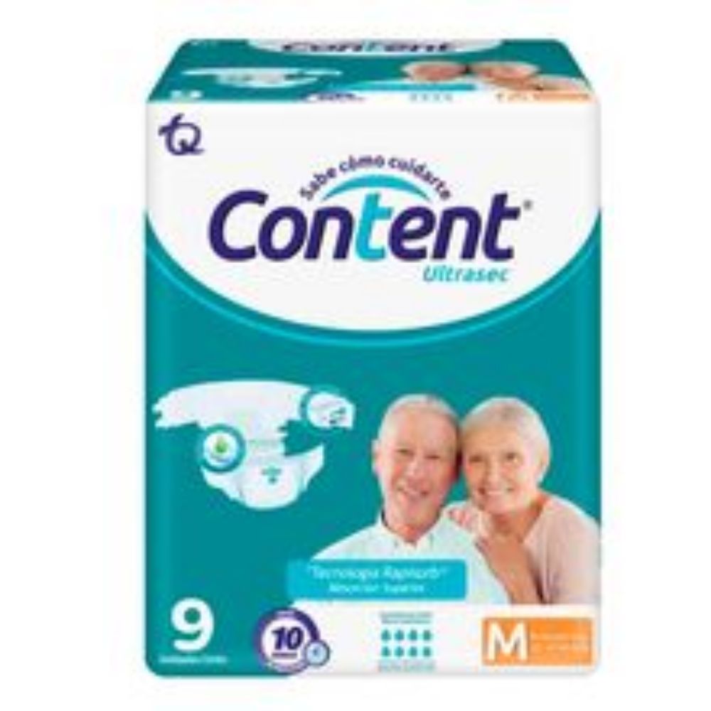 Imagen de Pañal CONTENT talla M 9 unds