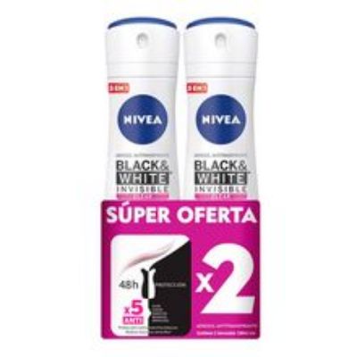 Imagen de Desodorante NIVEA women spray black & white 2 unds x100 ml c/u