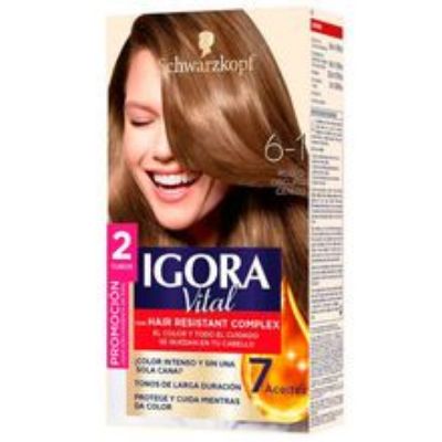 Imagen de Tinte IGORA vital rubio oscuro cenizo 2 tubos N.° 6.1