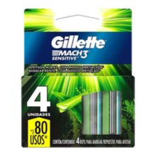 Imagen de Repuesto para máquina de afeitar GILLETTE mach3 sensitive x4 unds
