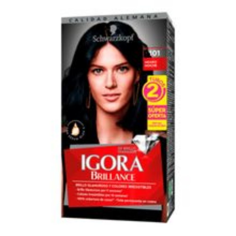 Imagen de Tinte IGORA brillance negro noche precio especial 2 tubos N.° 101
