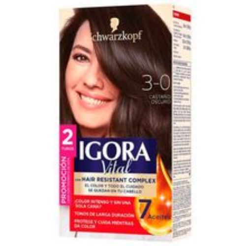 Imagen de Tinte IGORA vital castaño oscuro 2 tubos N.° 3.0