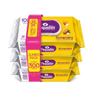 Imagen de Pañitos húmedos PEQUENIN almendra jumbo pack (300  und)