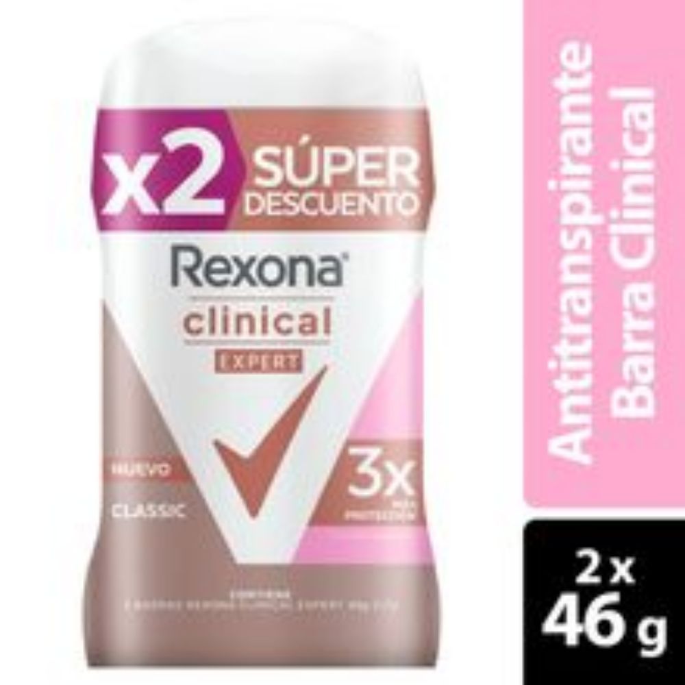 Imagen de Desodorante REXONA clinical clasic expert 2 unds x46 g c/u