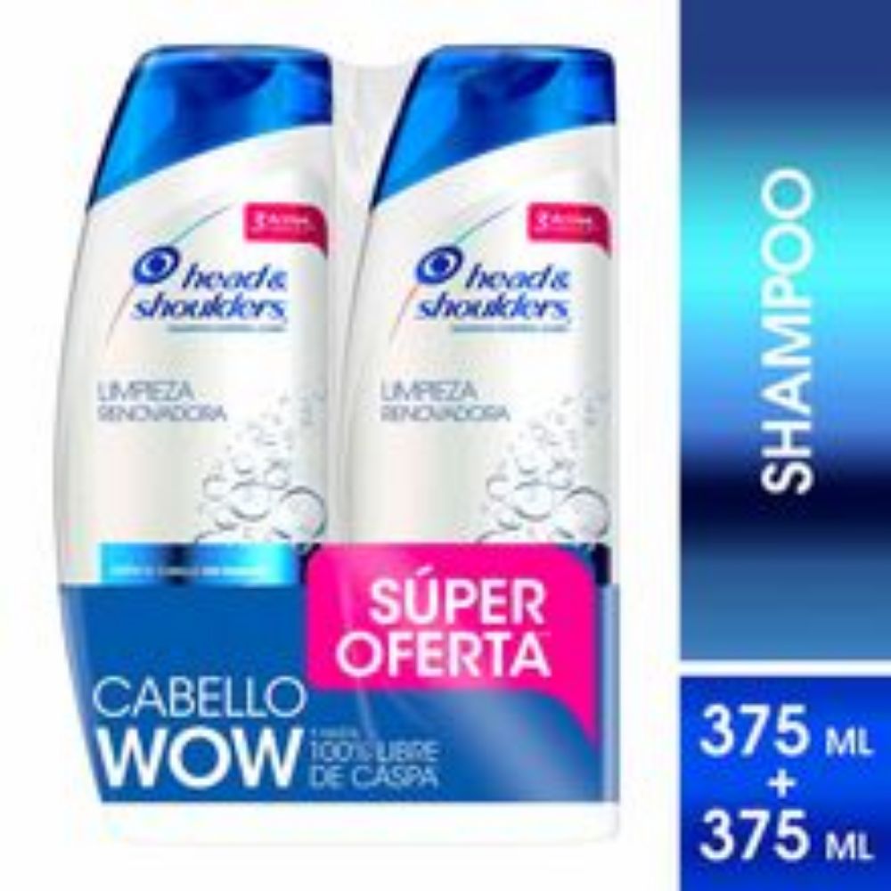Imagen de Shampoo HEAD & SHOULDERS limpieza renovadora 2 unds x375 ml c/u