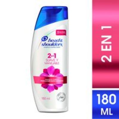 Imagen de Shampoo HEAD & SHOULDERS 2en1 suave manejable x180 ml