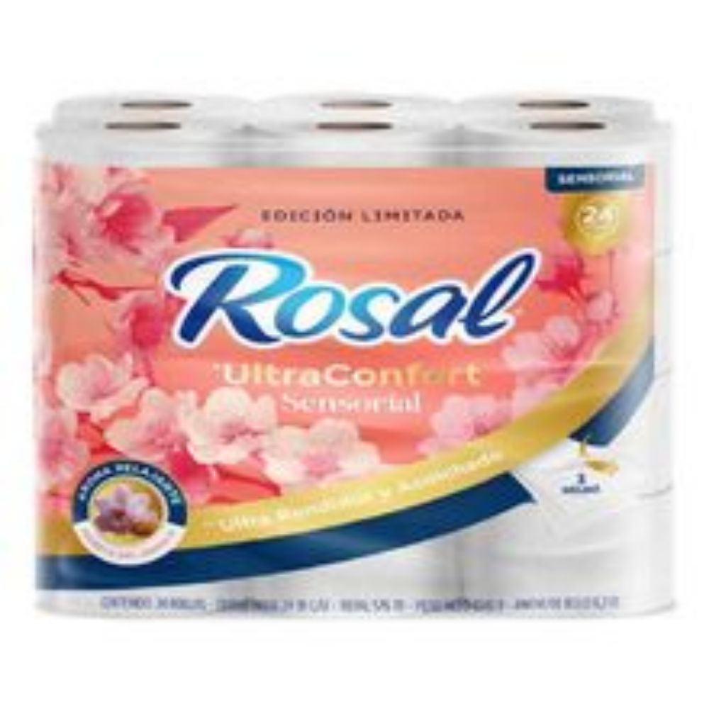 Imagen de Papel higiénico ROSAL sensorial 24 rollos x24 metros c/u