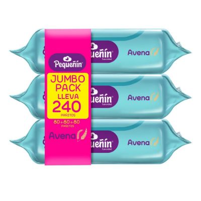 Imagen de Pañitos húmedos PEQUENIN avena jumbo pack (240  und)