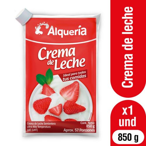 Imagen de Crema de leche ALQUERIA semientera (850  gr)