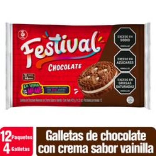 Imagen de Galletas FESTIVAL chocolate 12 unds x33,6 g c/u