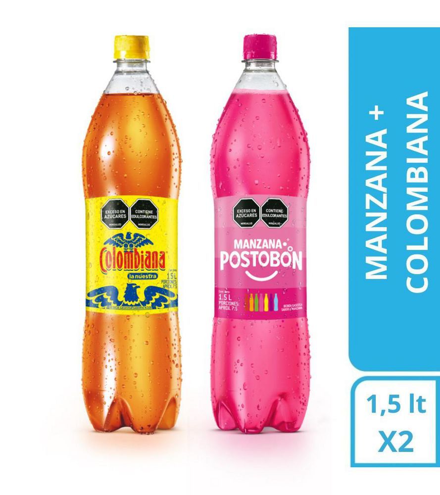 Imagen de Gaseosa POSTOBON duo manzana + colombiana (3000  ml)