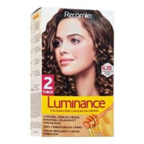 Imagen de Tinte LUMINANCE rubio oscuro dorado caoba 2 tubos N.°6.35