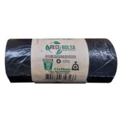 Imagen de Bolsa de basura RECIBOLSA negra 43x48 cm x30 unds