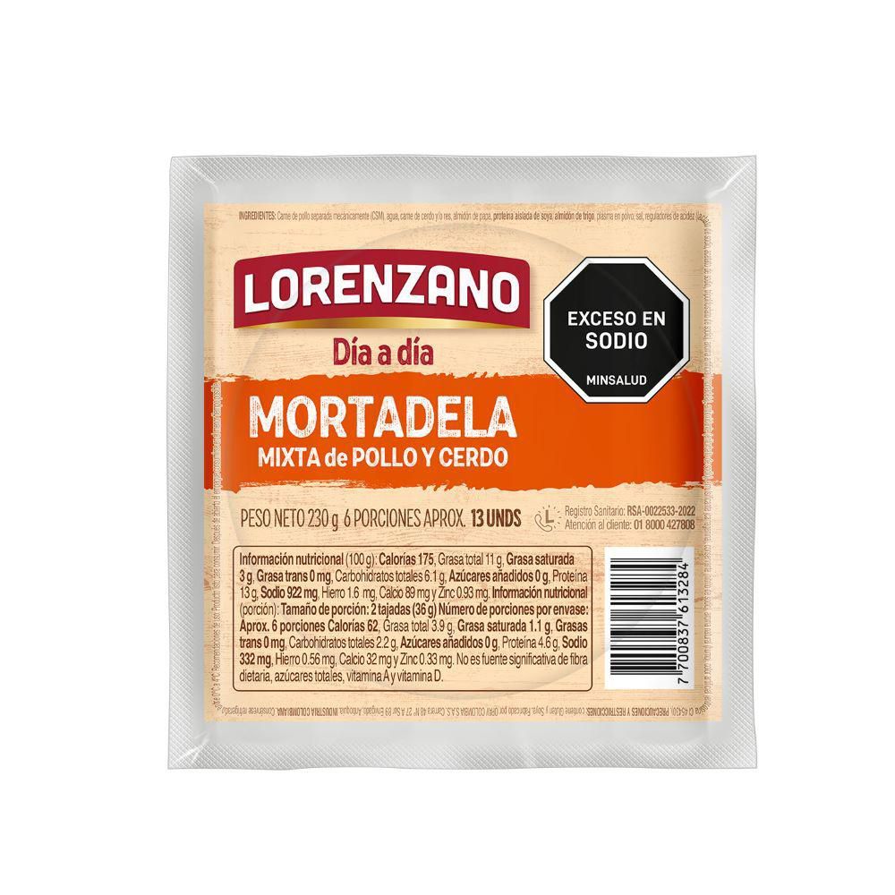 Imagen de Mortadela Mixta Dia Dia LORENZANO 230  gr