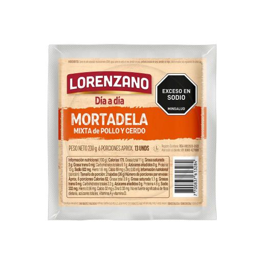 Imagen de Mortadela Mixta Dia Dia LORENZANO 230  gr