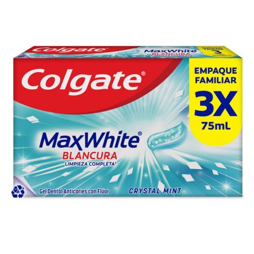 Imagen de Crema Dental COLGATE Max White Complete Clean x3und 75ml (225  ml)