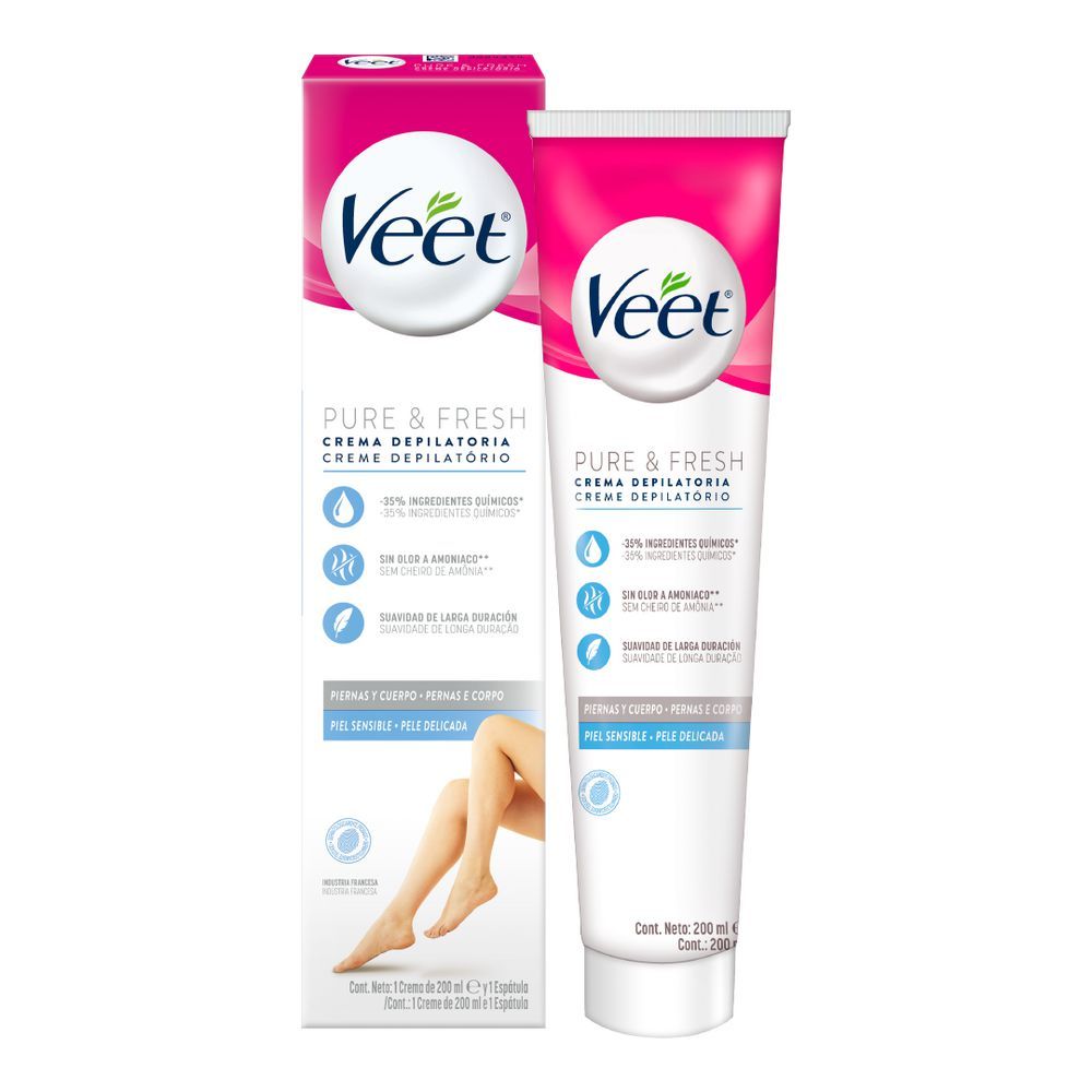 Imagen de Crema depilatoria VEET piernas & cuerpo piel sensible (200  ml)