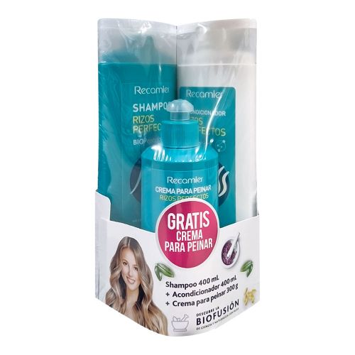Imagen de Shampoo MUSS x400 ml + acondicionador control rizado 3D 400 ml gratis crema para peinar x300 ml