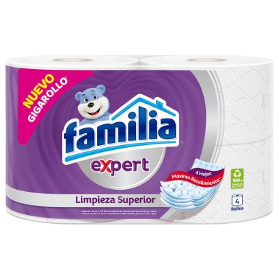 Imagen de Papel higiénico FAMILIA expert 4 rollos x104,42 metros