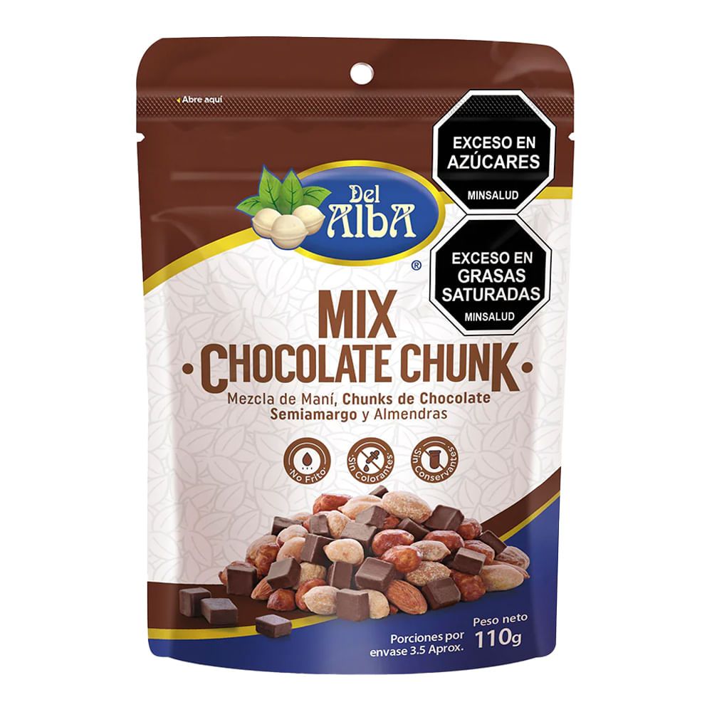 Imagen de Pasabocas DEL ALBA mix chocolate chunk x110 g