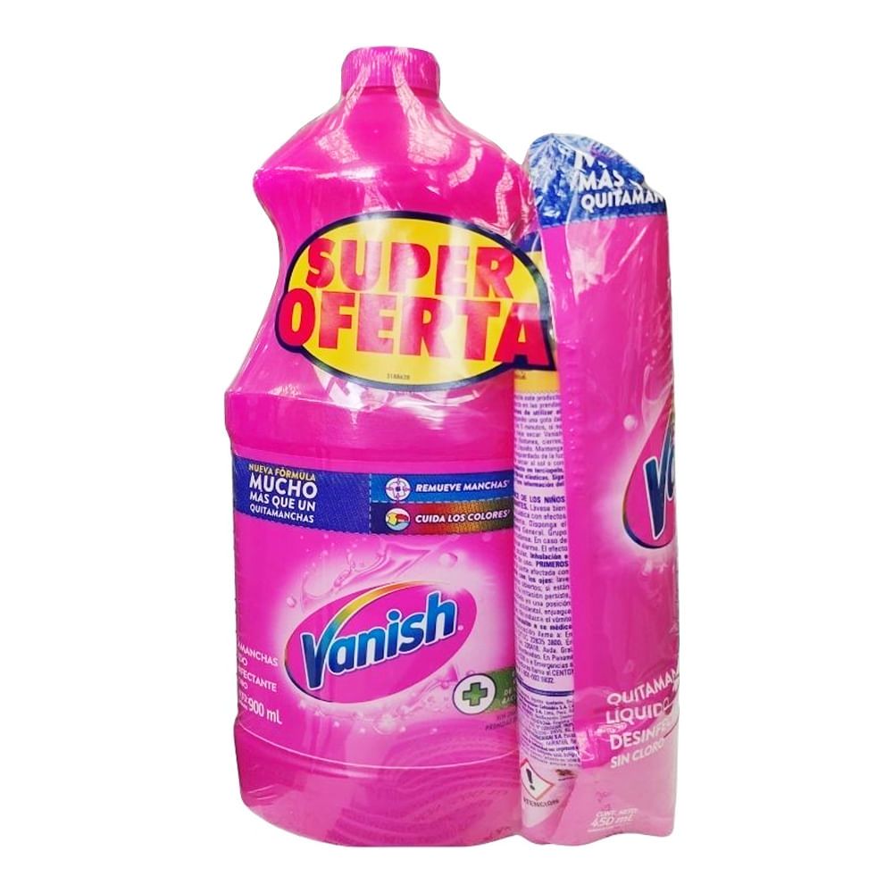 Imagen de Quitamanchas liquido VANISH rosado x900 ml + 450 ml