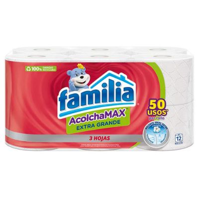 Imagen de Papel higiénico FAMILIA acolchamax extra grande 12 rollos x288 metros