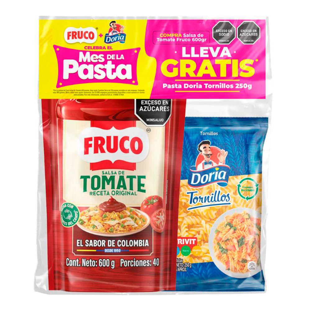 Imagen de Salsa de tomate FRUCO x600 g gratis pasta doria