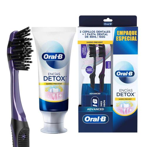 Imagen de Crema dental ORALB encías detox + cepillos de dientes (1  und)