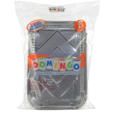 Imagen de Molde de aluminio DOMINGO multiusos prácticos contiene 5 uds