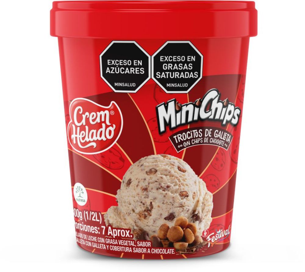 Imagen de Helado CREM HELADO trocitos de galleta chips chocolate (300  gr)