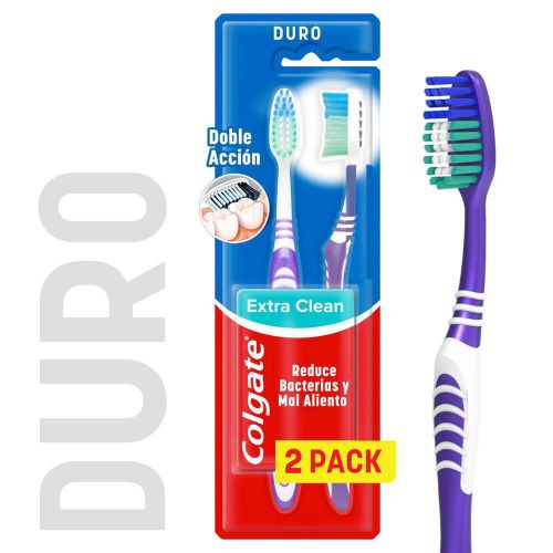 Imagen de Cepillo de dientes COLGATE extra clean doble acción duro (2  und)